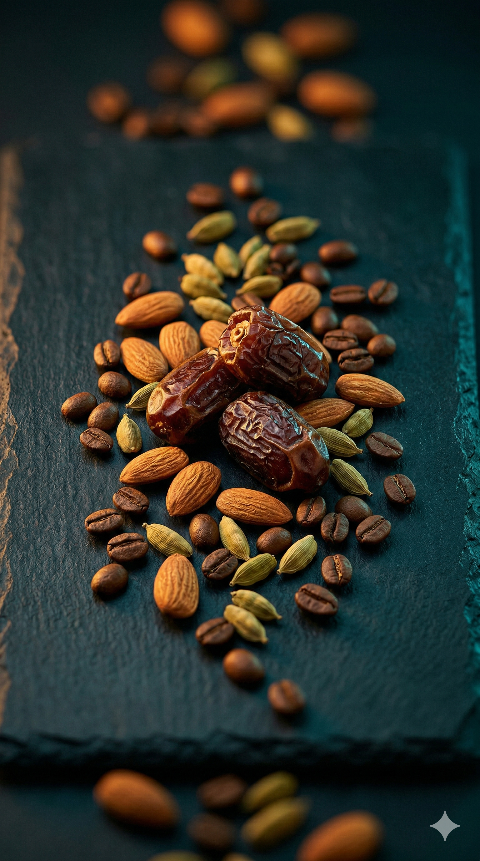 Dates, Almonds, Cardamom, Spices